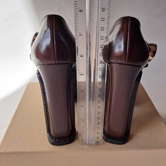 Louis Vuitton Runway Brown Leather Mary Jane Platform Pumps Size 37 / US 7 - Picture 9 of 16